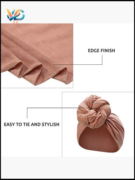 4-Piece Stretch Head Wrap Turban Scarf Shawl Long Hair Wrap Tie main image 4